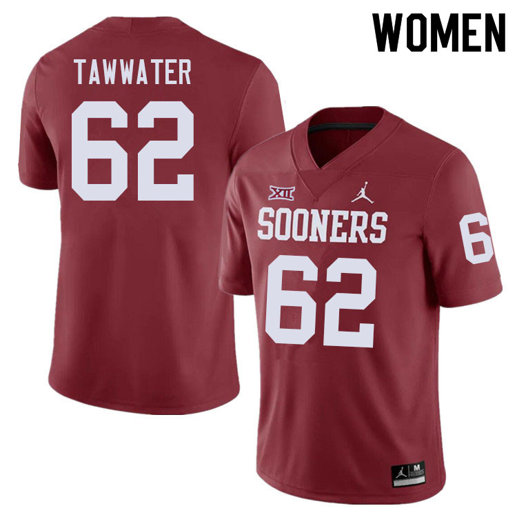 Women #62 Ben Tawwater Oklahoma Sooners College Football Jerseys Sale-Crimson